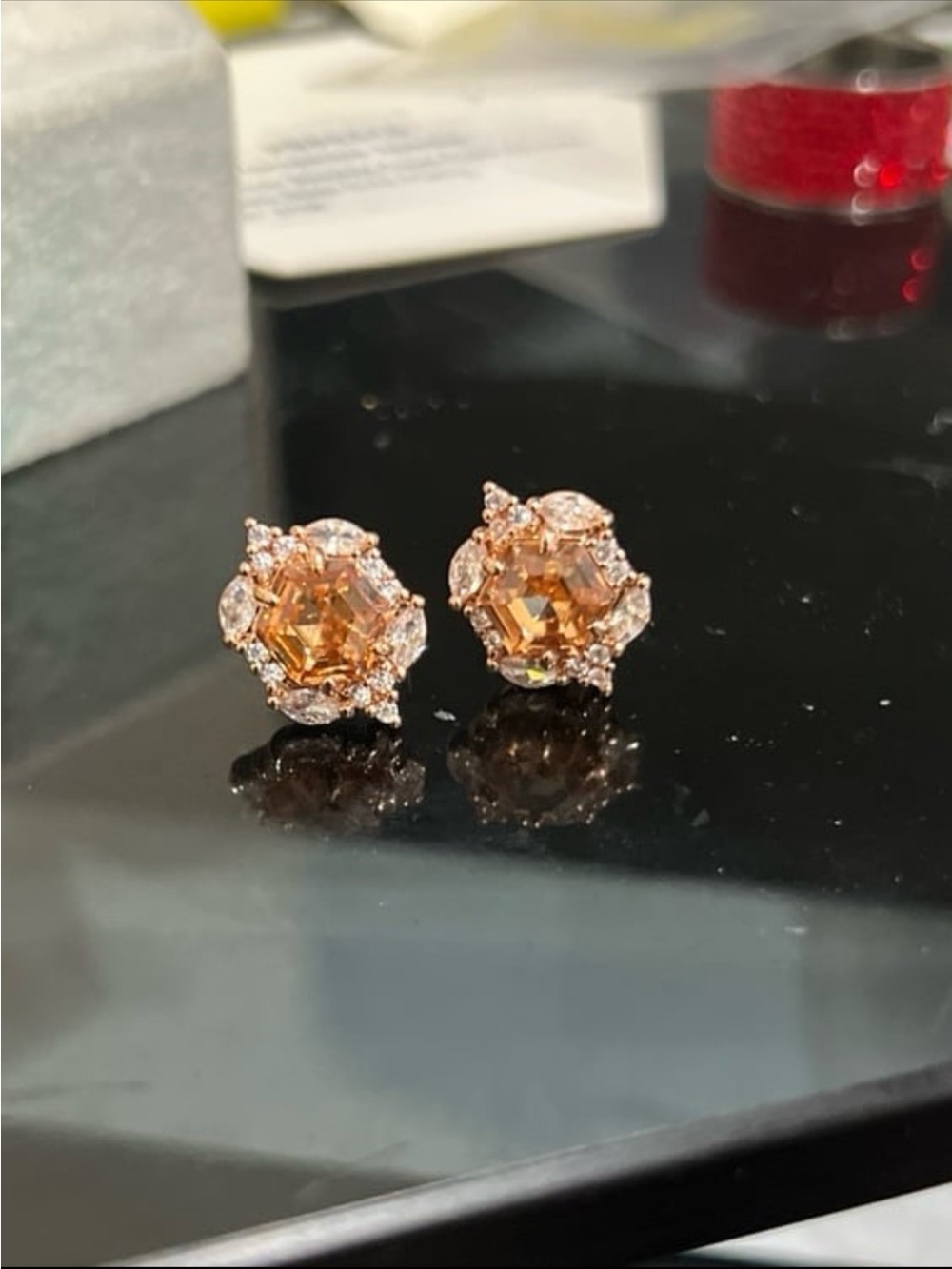 Bomb Party incredible sparkle Smokey topaz earrings NWT